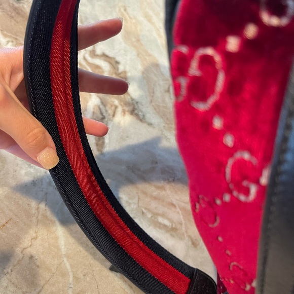 Sold!!! GUCCI GG Red Velvet BACKPACK - Picture 9 of 10